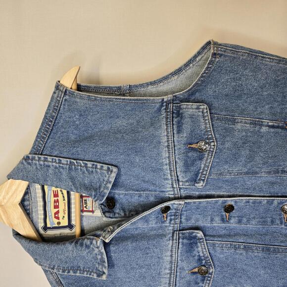 Vintage ABE Denim Vest Jacket Medium - Picture 3 of 5
